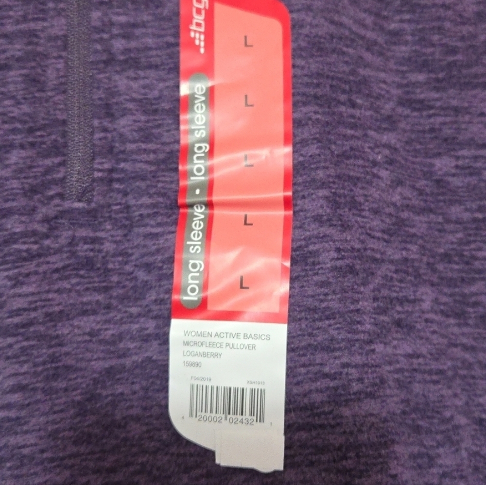 BCG  Active Basics Women’s Large 1/4 Zip Loganberry Purple NWT - Picture 2 of 10